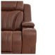 Caswell Nature Chestnut Leather Glider Power Recliner with USB Charging and LED