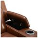 Caswell Nature Chestnut Leather Glider Power Recliner with USB Charging and LED
