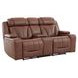 Caswell Nature Chestnut Leather 91" Zero Gravity Power Reclining Living Room Set with LED and USB Charging
