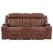 Caswell Nature Chestnut Leather 91" Zero Gravity Power Reclining Living Room Set with LED and USB Charging