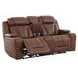 Caswell Nature Chestnut Leather 91" Zero Gravity Power Reclining Living Room Set with LED and USB Charging