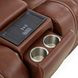 Caswell Nature Chestnut Leather 82" Zero Gravity Power Reclining Loveseat with Console and USB Charging