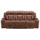 Caswell Nature Chestnut Leather 91" Zero Gravity Power Reclining Living Room Set with LED and USB Charging