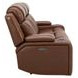 Caswell Nature Chestnut Leather 91" Zero Gravity Power Reclining Living Room Set with LED and USB Charging