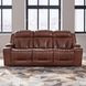 Caswell Nature Chestnut Leather 91" Zero Gravity Power Reclining Living Room Set with LED and USB Charging