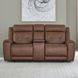 Beckham Aline Saddle Leather 79" Zero Gravity Power Reclining Loveseat with Console and USB Charging