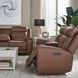 Beckham Aline Saddle Leather 79" Zero Gravity Power Reclining Loveseat with Console and USB Charging