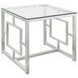 Merced Glass Top And Nickel End Table
