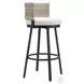 Midnight Wave White Performance Fabric Outdoor Bar Stool