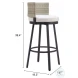 Midnight Wave White Performance Fabric Outdoor Bar Stool
