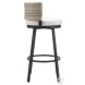 Midnight Wave White Performance Fabric Outdoor Bar Stool