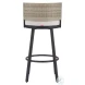 Midnight Wave White Performance Fabric Outdoor Bar Stool