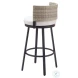 Midnight Wave White Performance Fabric Outdoor Bar Stool