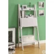 7040 White 61" Ladder Bookcase With Drop-Down Desk