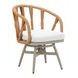Safal White Upholstered Outdoor Swivel Dining Chair