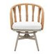 Safal White Upholstered Outdoor Swivel Dining Chair