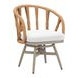 Safal White Upholstered Outdoor Swivel Dining Chair