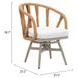 Safal White Upholstered Outdoor Swivel Dining Chair