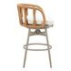 Safal White Upholstered Swivel Outdoor Bar Stool