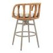 Safal White Upholstered Swivel Outdoor Bar Stool