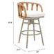 Safal White Upholstered Swivel Outdoor Bar Stool