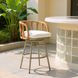 Safal White Upholstered Swivel Outdoor Bar Stool