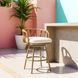 Safal White Upholstered Swivel Outdoor Bar Stool