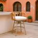 Safal White Upholstered Swivel Outdoor Bar Stool