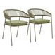 Skye Green Upholstered Outdoor Dining Chair Set of 2