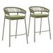 Skye Green Upholstered Outdoor Bar Stool Set of 2