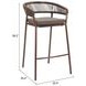 Skye Brown Upholstered Outdoor Bar Stool Set of 2