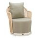 Lanai Green Upholstered Outdoor Swivel Accent Chair