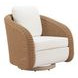 Solara Ivory Upholstered Outdoor Swivel Accent Chair