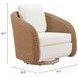 Solara Ivory Upholstered Outdoor Swivel Accent Chair