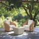 Solara Ivory Upholstered Outdoor Swivel Accent Chair