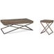 Cambria Bronze and Brown Glass Top Occasional Table Set