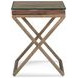 Cambria Bronze and Brown Square Glass Top End Table