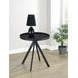 Briggs Black Marble Printed Glass Top Round End Table