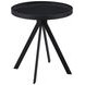 Briggs Black Marble Printed Glass Top Round End Table