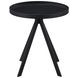 Briggs Black Marble Printed Glass Top Round End Table