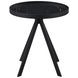 Briggs Black Marble Printed Glass Top Round End Table