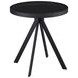 Briggs Black Marble Printed Glass Top Round End Table