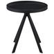 Briggs Black Marble Printed Glass Top Round End Table