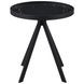Briggs Black Marble Printed Glass Top Round End Table