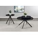 Briggs Black Marble Printed Glass Top Round End Table