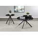 Briggs Black Marble Printed Glass Top Round End Table