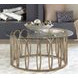 Monett Chocolate Chrome And Clear Coffee Table 