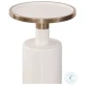 Brice White And Champagne Round Accent Table