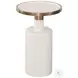 Brice White And Champagne Round Accent Table