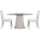 Korey White Wash Mindi 48" Round Glass Top Dining Table